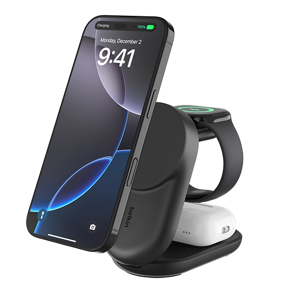 Belkin 25W QI2 3IN1 Foldable Charger (Round)