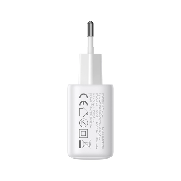 JOYROOM TCF20 Adapter Fast Charger 20W PD USB Type C + Kabel C to C 1m - White